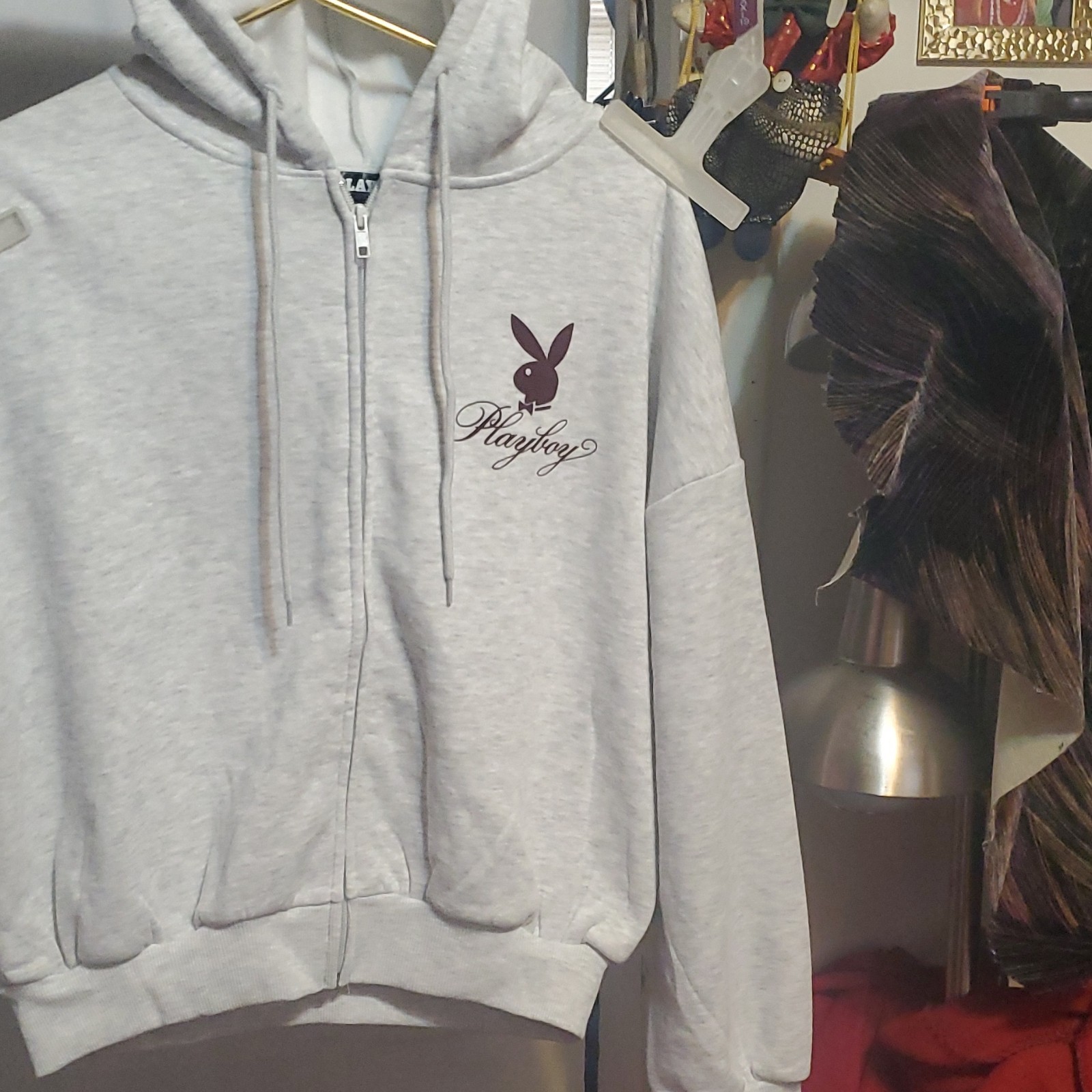 Playboy Gray Full Zip Hoodie Women's Size S/P - photo 5