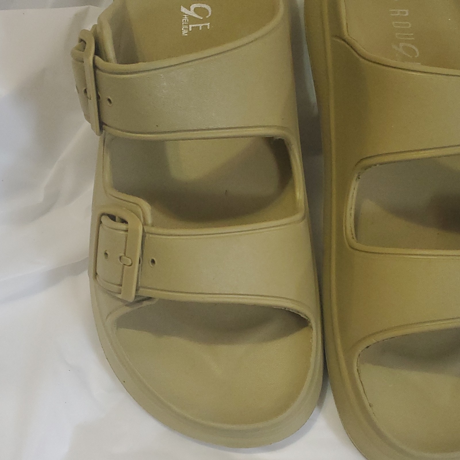 Rouge Slide Sandals Beige Buckle Adjustable Womens Size 9 - photo 2