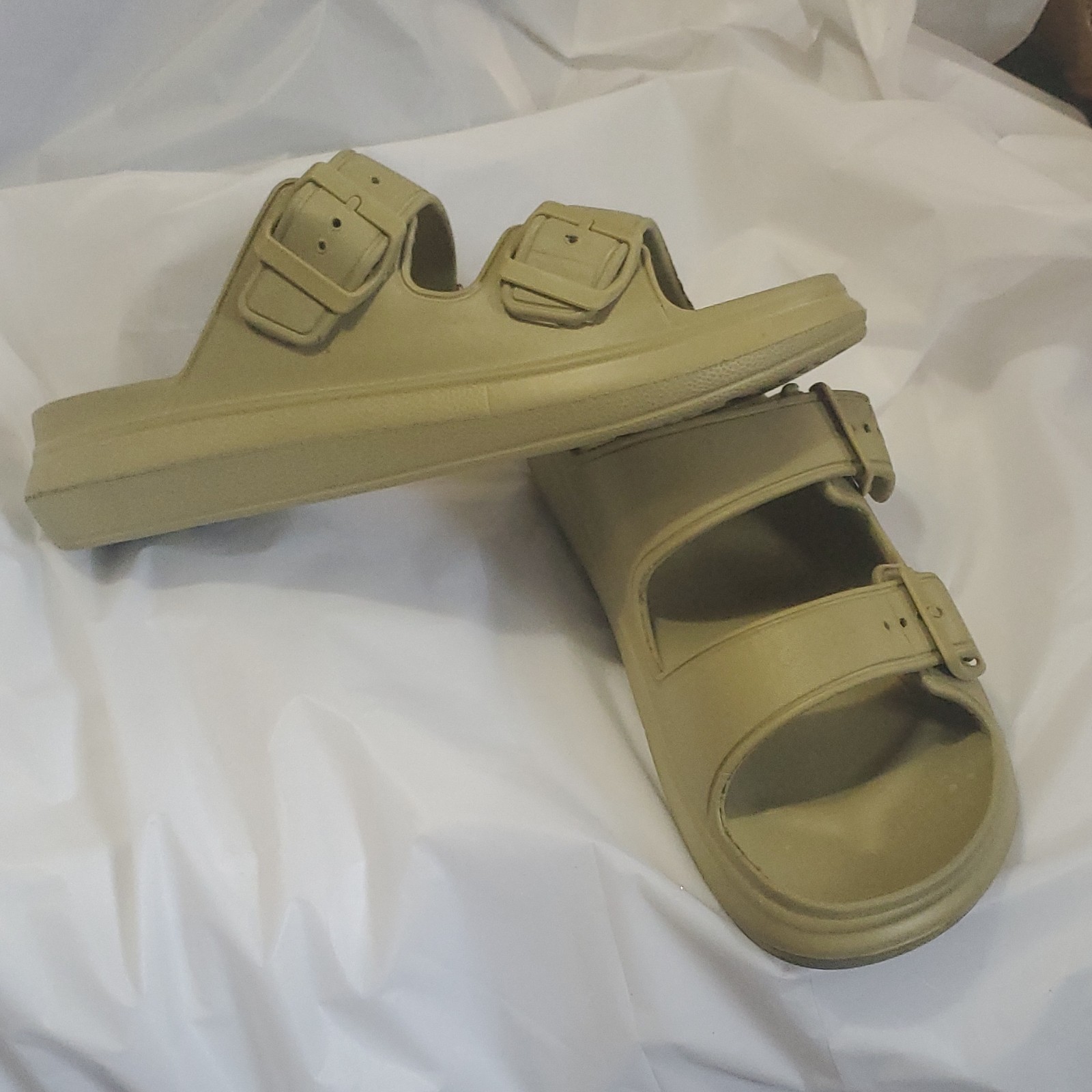Rouge Slide Sandals Beige Buckle Adjustable Womens Size 9 - photo 5