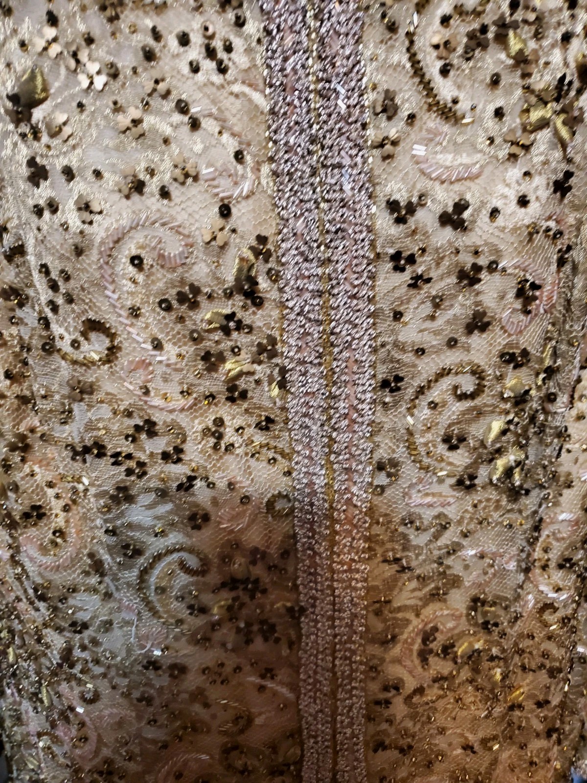 Gold Beaded Embroidered Sequin Paisley Long Coat - Women's Forma - photo 2