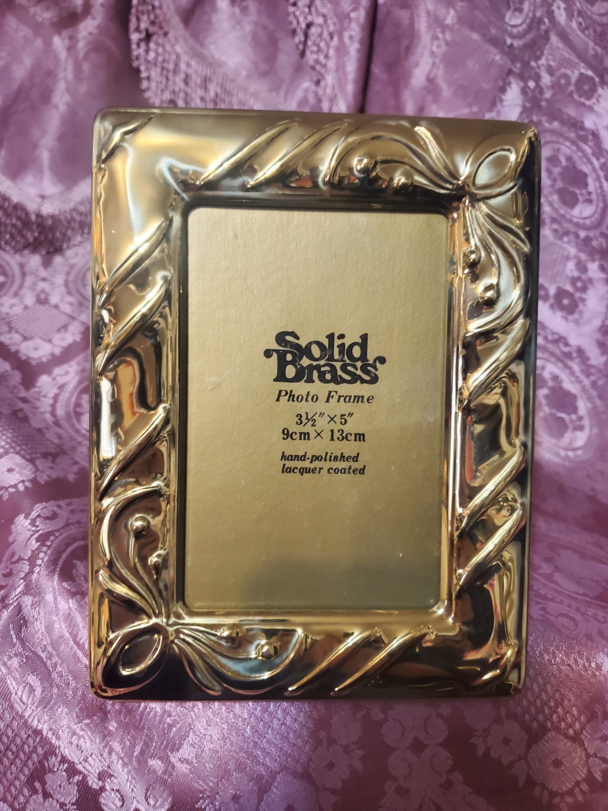 Brass Photo Frame 3.5 x 5 in Hand-Polished Lacquer Coated with B