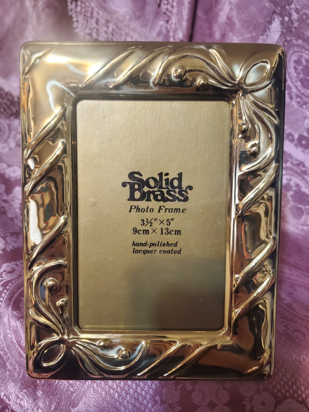 Brass Photo Frame 3.5 x 5 in Hand-Polished Lacquer Coated with B - photo 3