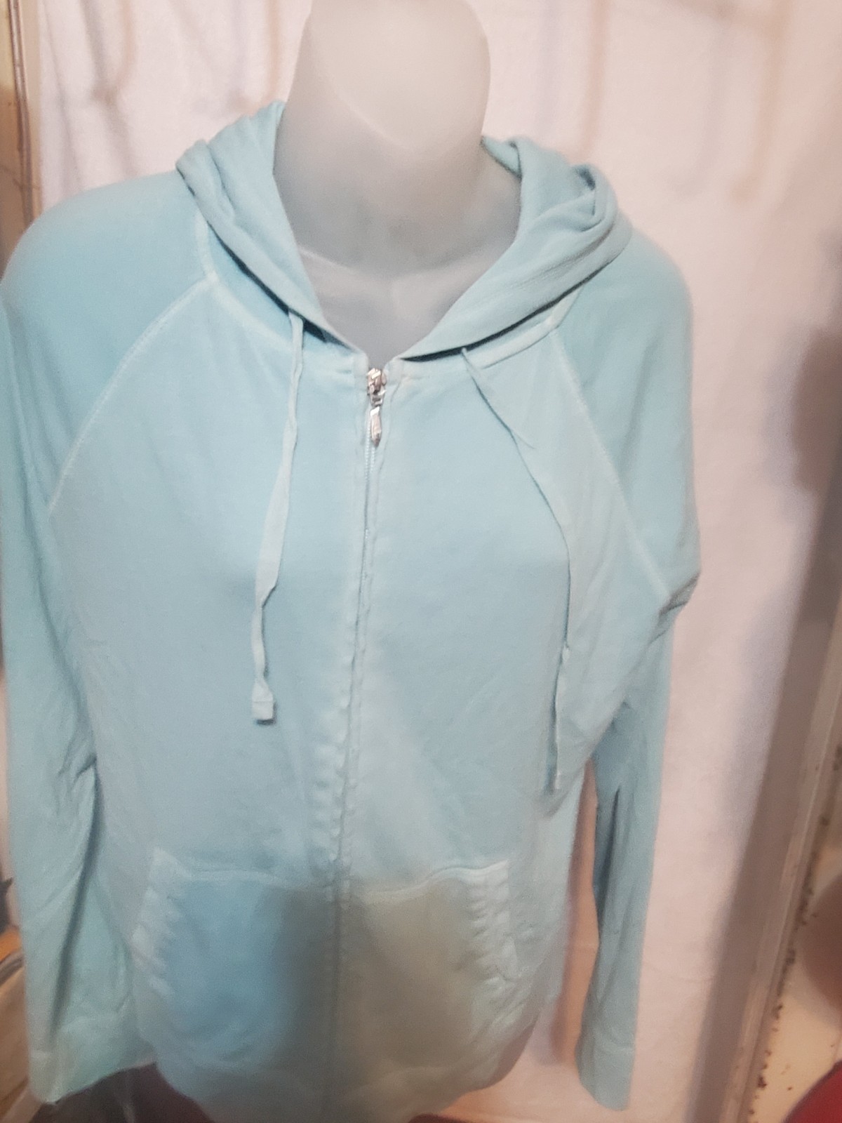 J.Crew Light Blue Full Zip Cotton Hoodie Women's Size M - photo 3
