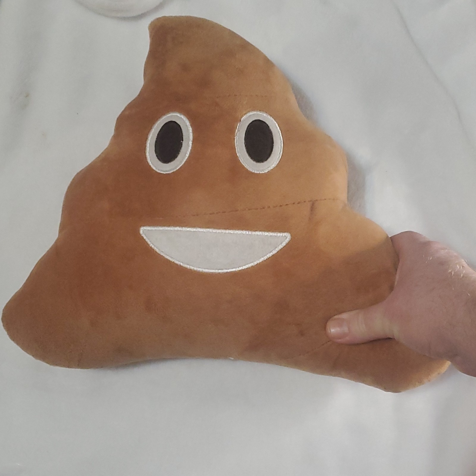 Brown Plush Poop Emoji Pillow 14x14" Pop Art Kids Decor - photo 2