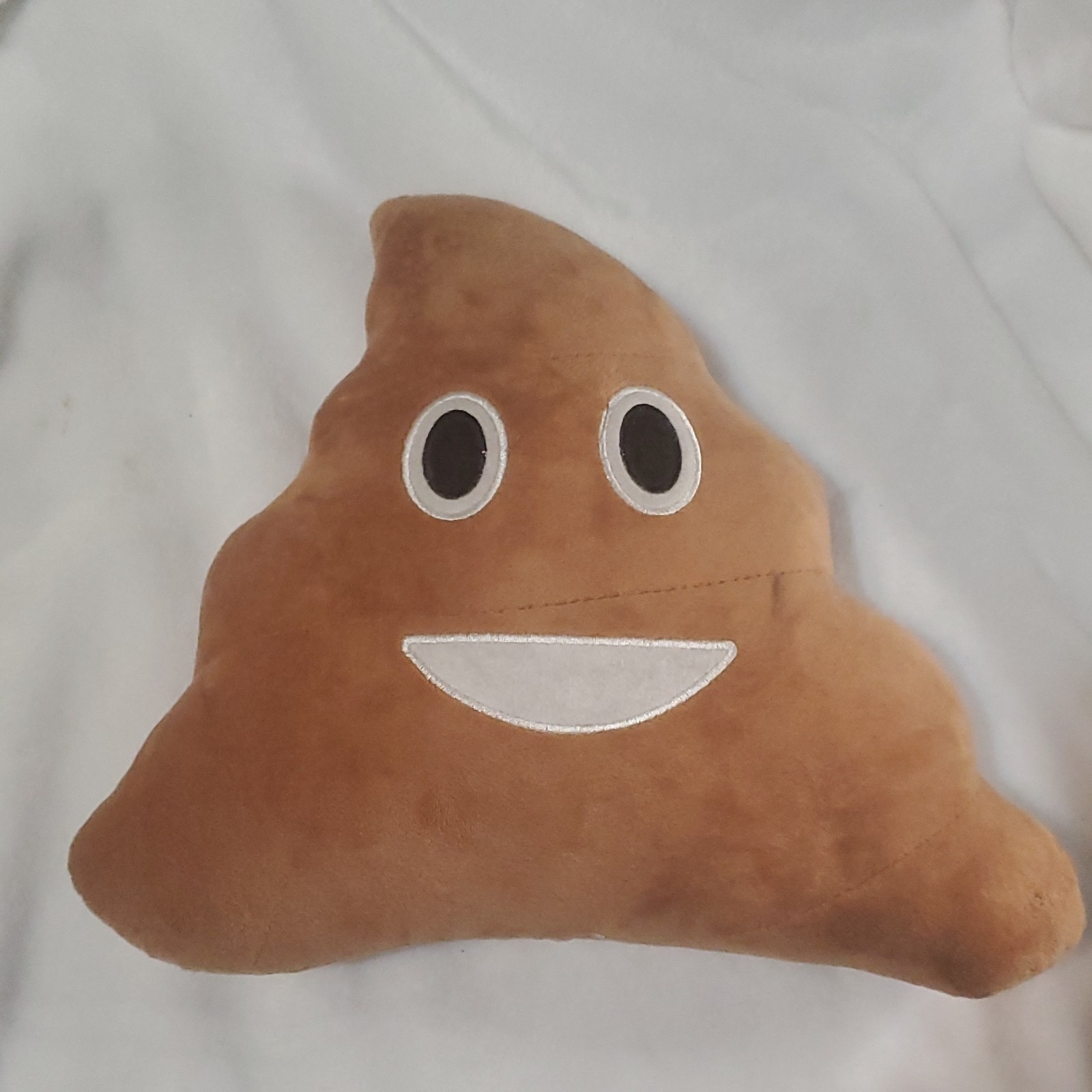 Brown Plush Poop Emoji Pillow 14x14" Pop Art Kids Decor - photo 3