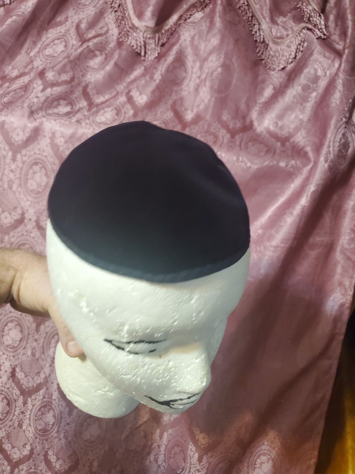 Black Kippah Yarmulke Traditional Jewish Head Covering - photo 2
