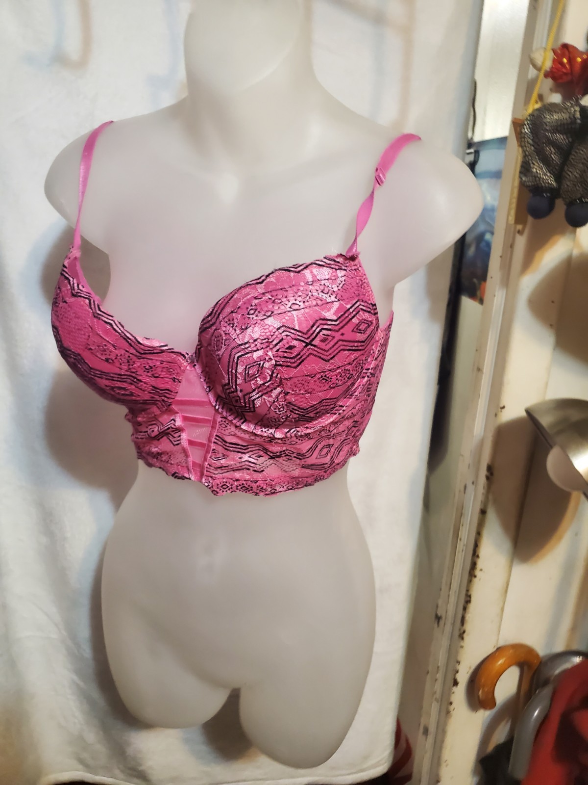 Kiss & Tell Magenta Lace Longline Bra 34D - photo 5