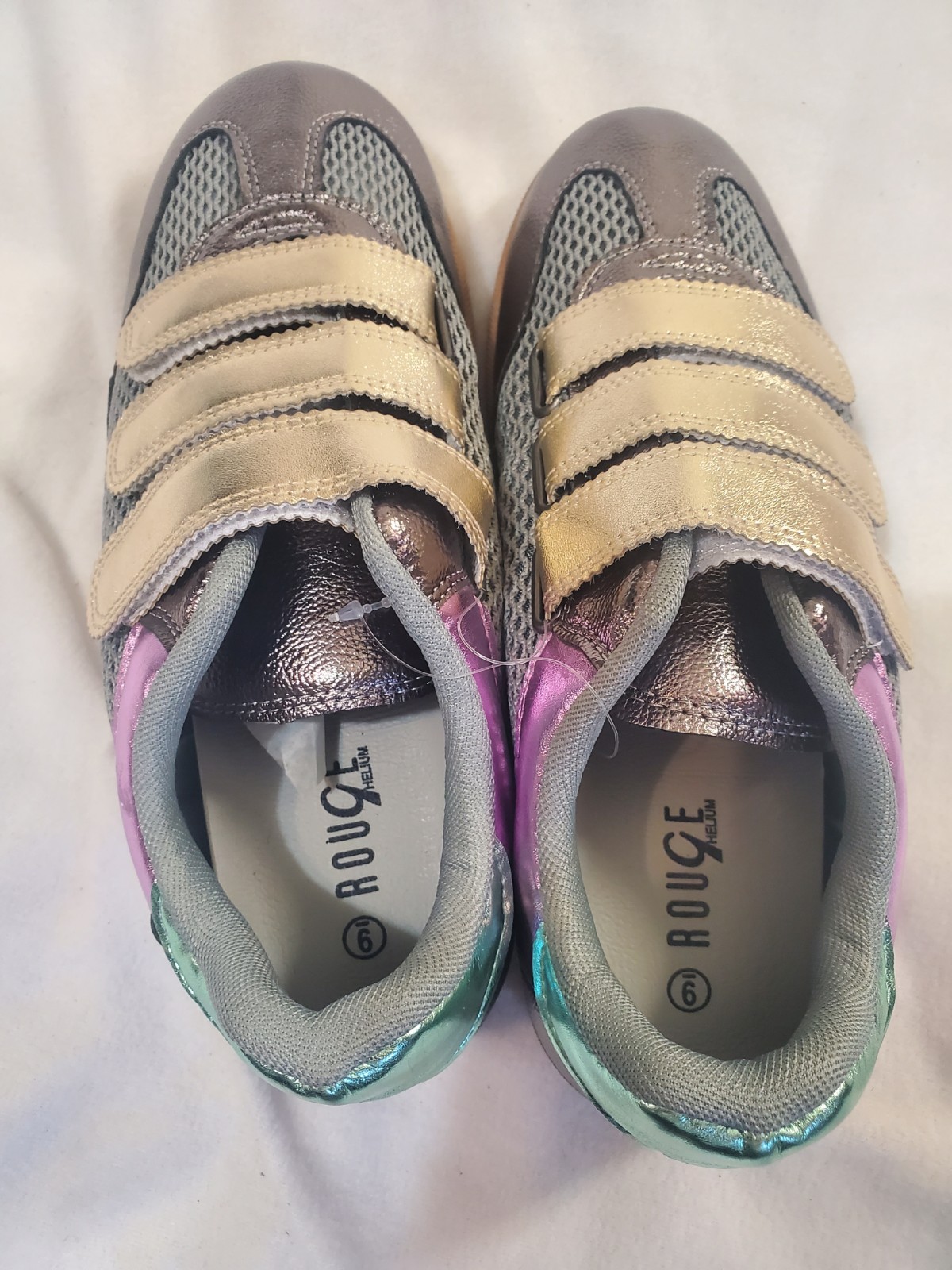ROUGE Helium Gray Gold Hook & Loop women's Low Top Athletic Snea - photo 3