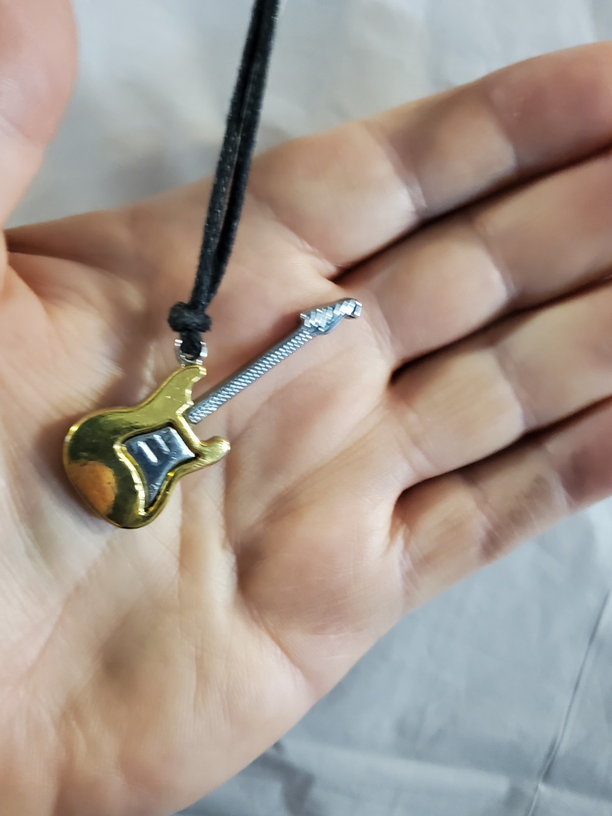 Gold Silver Black Guitar Pendant Necklace Music Dance Theme