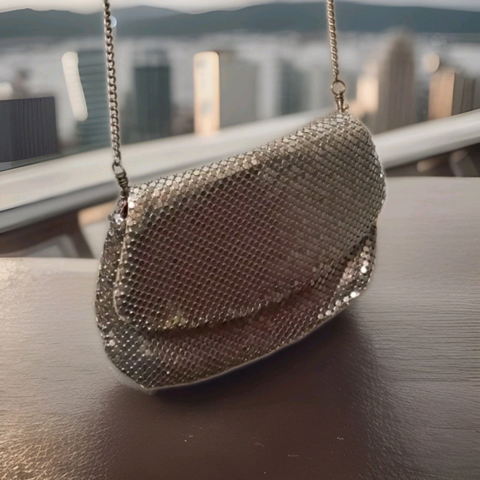 Whiting & Davis Silver Metallic Mesh Shoulder Bag - photo 2
