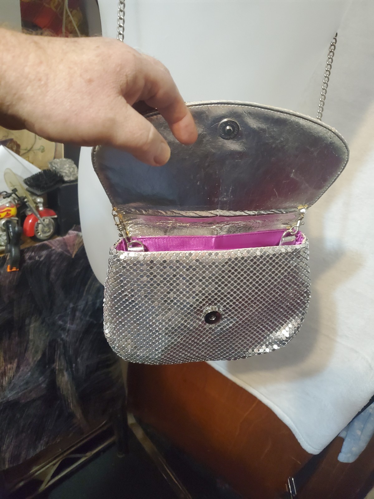 Whiting & Davis Silver Metallic Mesh Shoulder Bag - photo 4