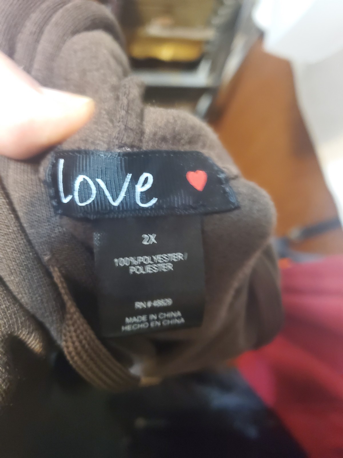 Love Brown Pullover Fleece Hoodie Women's Plus Size 2X - photo 2