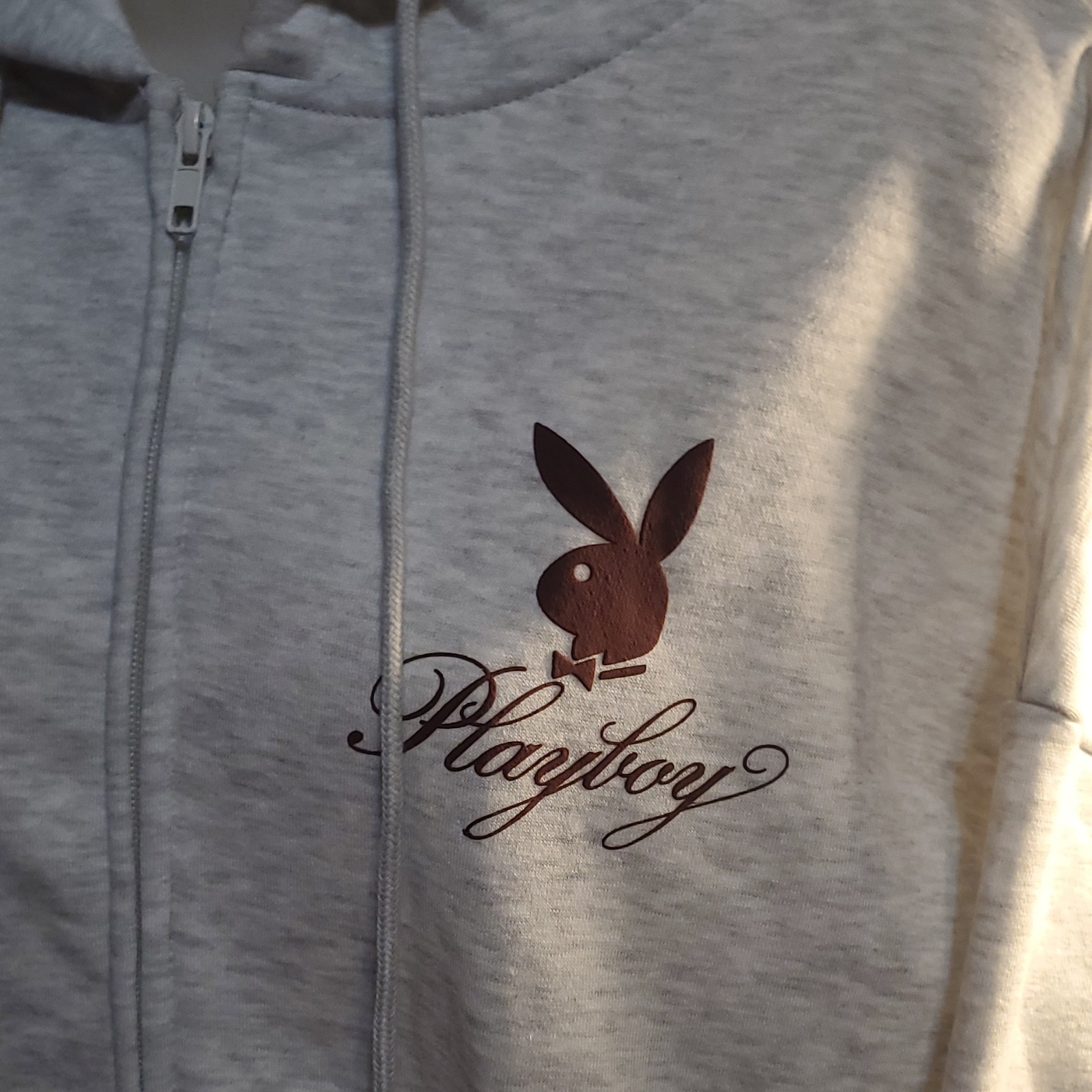 Playboy Women's Gray Fleece Hoodie - Size S - photo 2