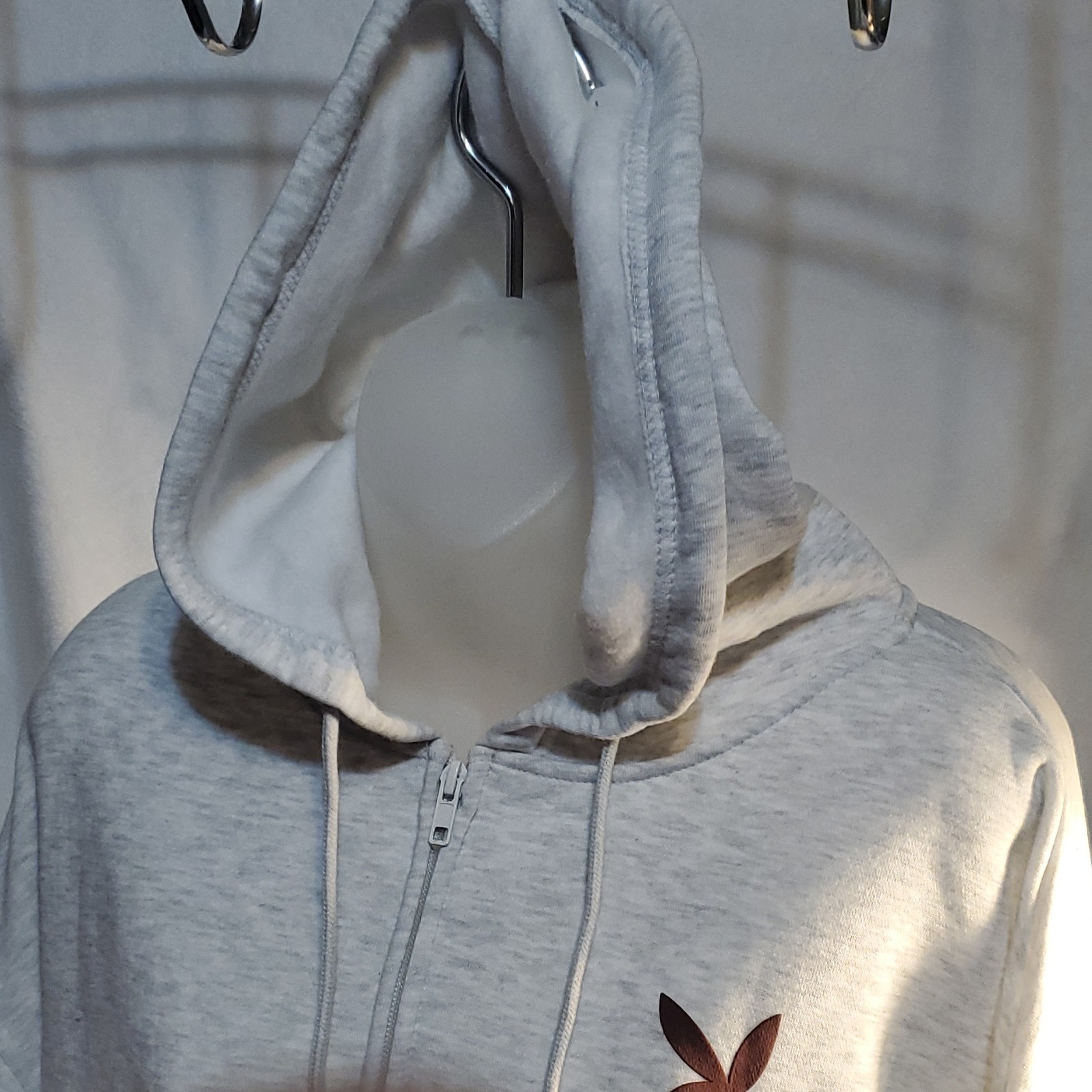 Playboy Women's Gray Fleece Hoodie - Size S - photo 3