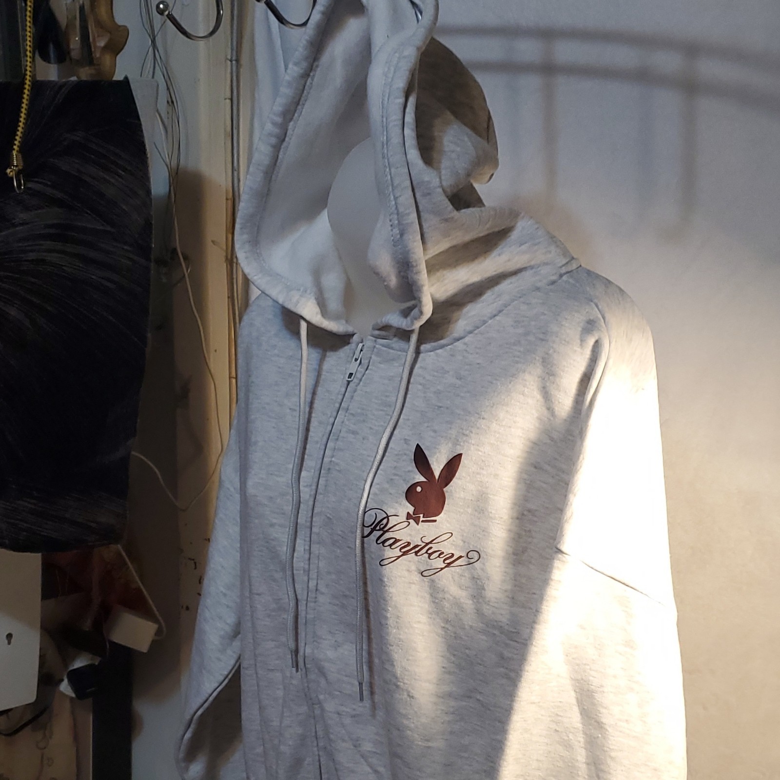 Playboy Women's Gray Fleece Hoodie - Size S - photo 4