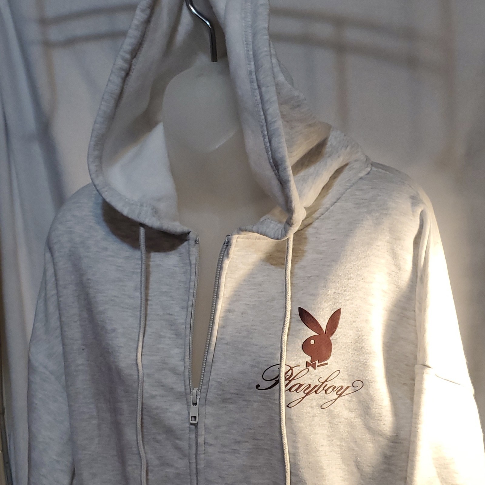 Playboy Women's Gray Fleece Hoodie - Size S - photo 5