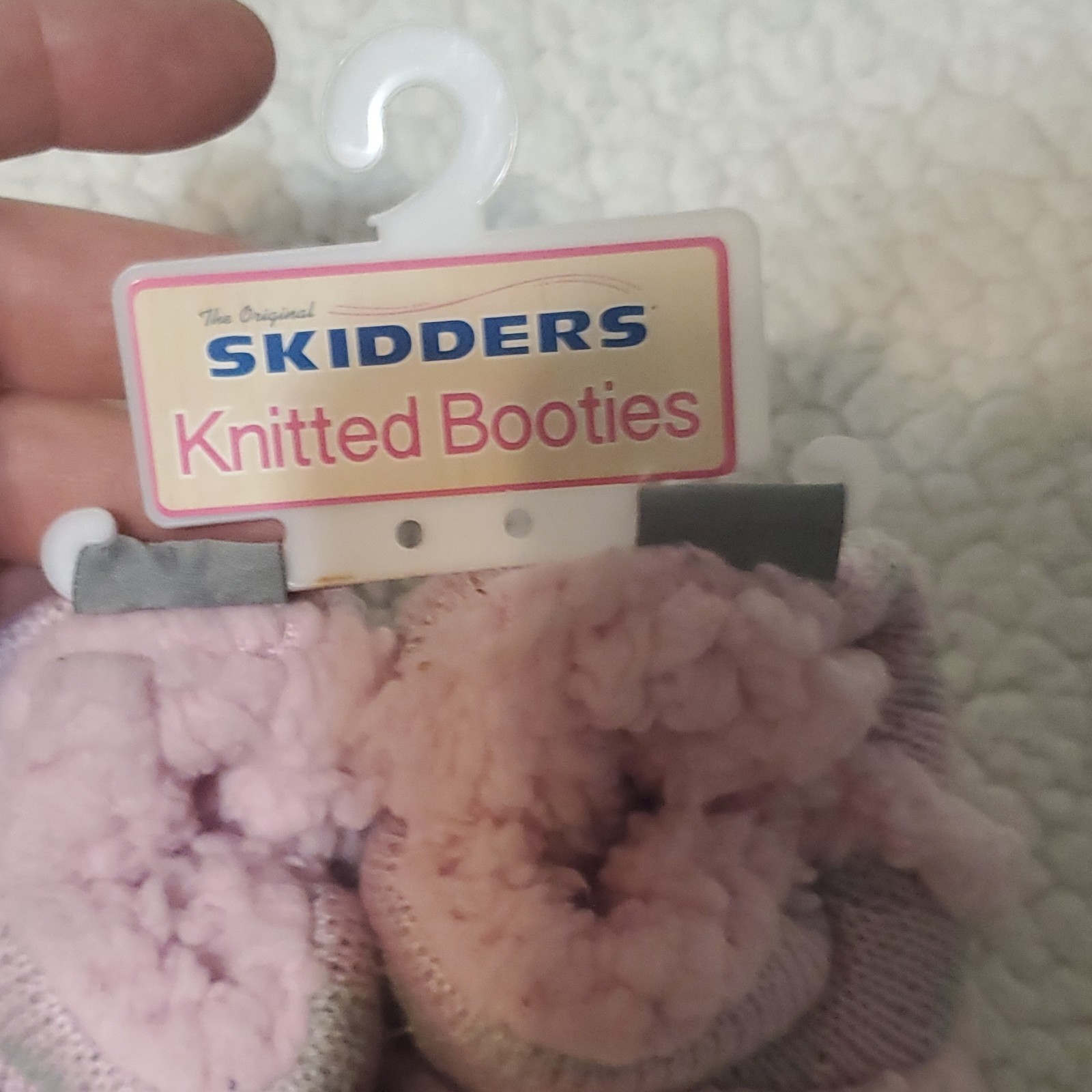 Skidders Knitted Booties Pink Polka Dot Fur Trim - photo 4