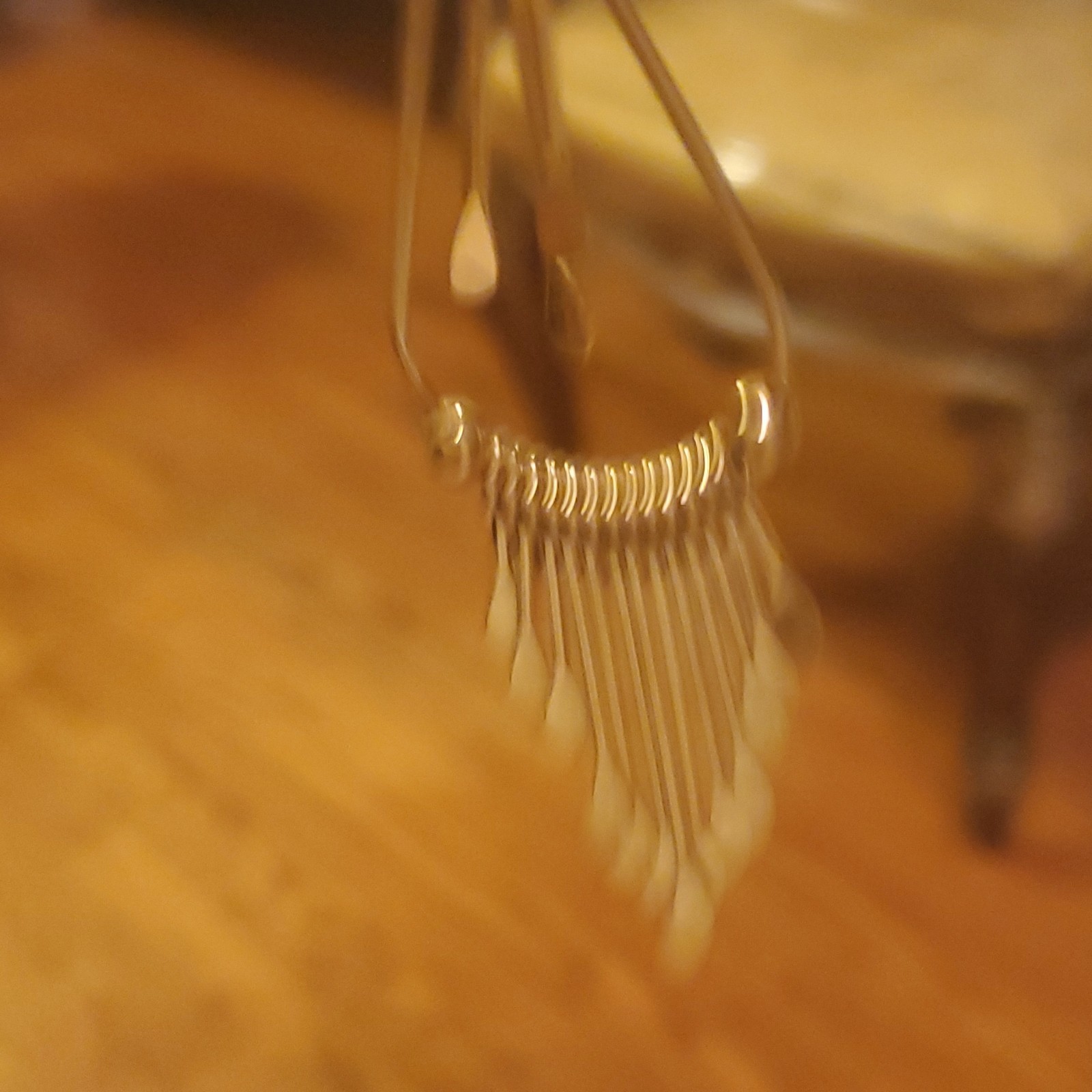 Rainbow Gold Tone Dangle Drop Asymmetrical Earrings Metal Hook L - photo 5