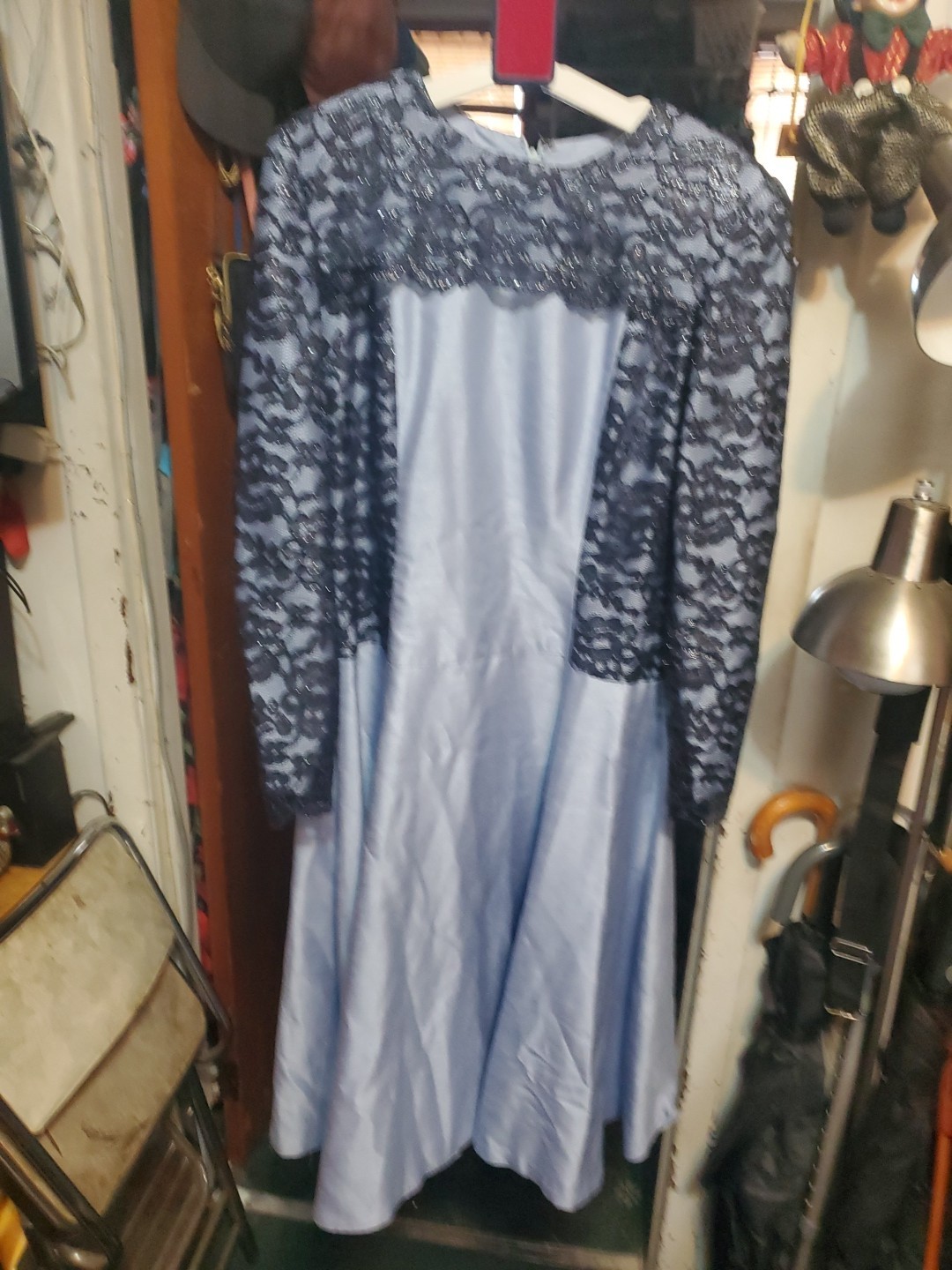 Beautiful Blue Lace Maxi Dress - Size XL