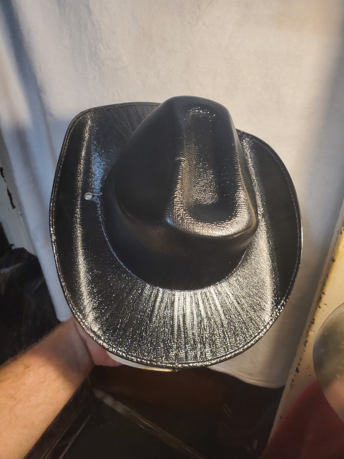 Black Shiny Western Cowboy Hat - photo 3
