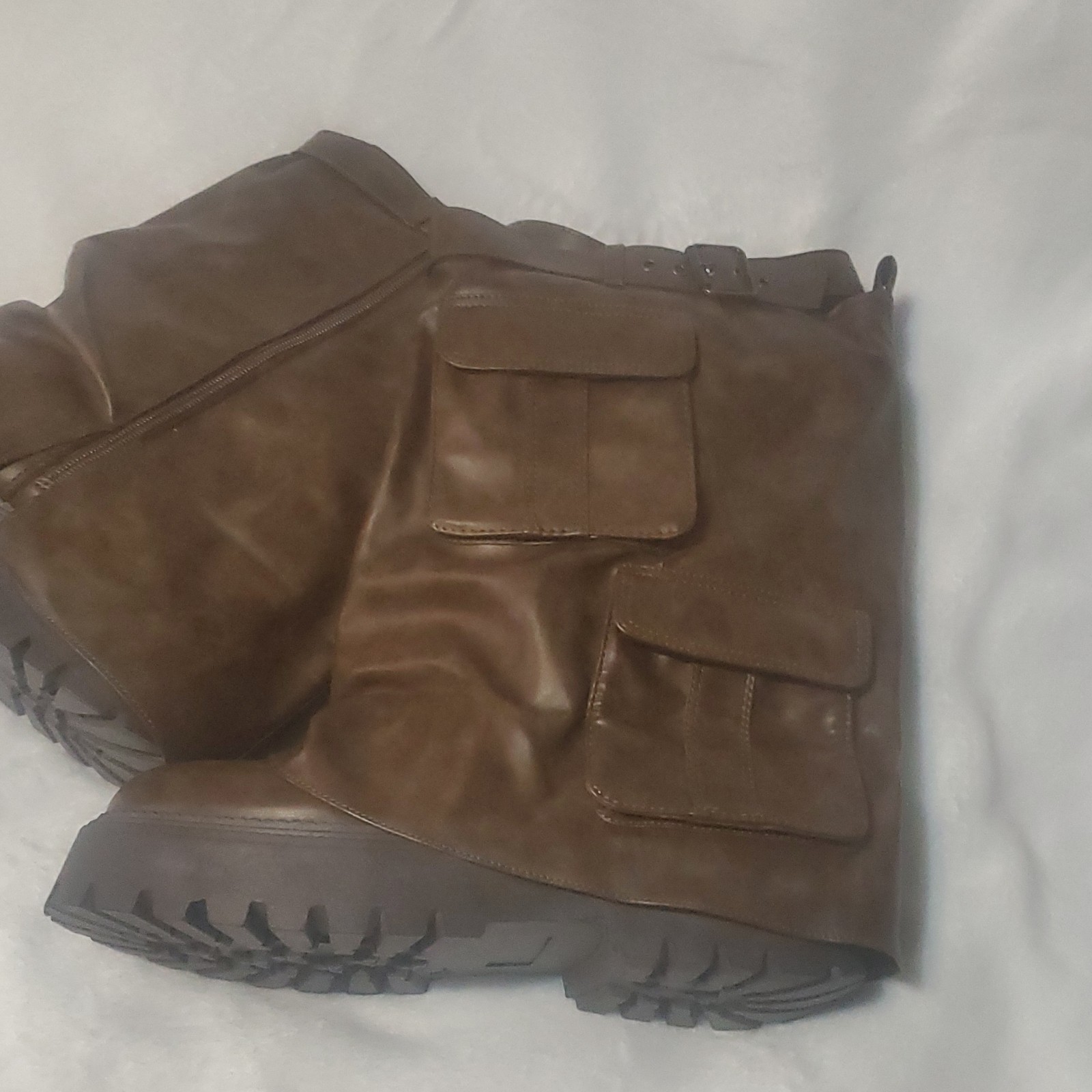 Bamboo Brown Faux Leather Mid-Calf Boots - photo 3