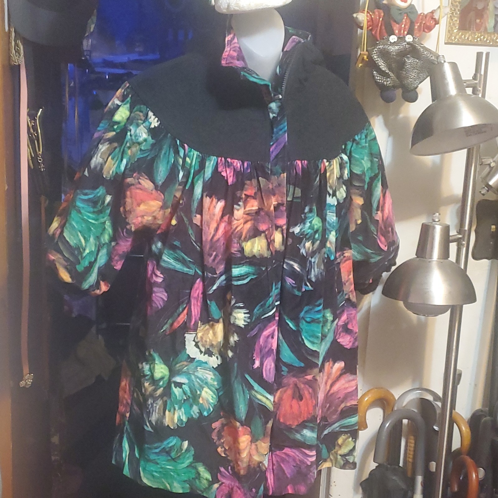Multicolor Floral Zipper Jacket with Hat - Size 6X - photo 4