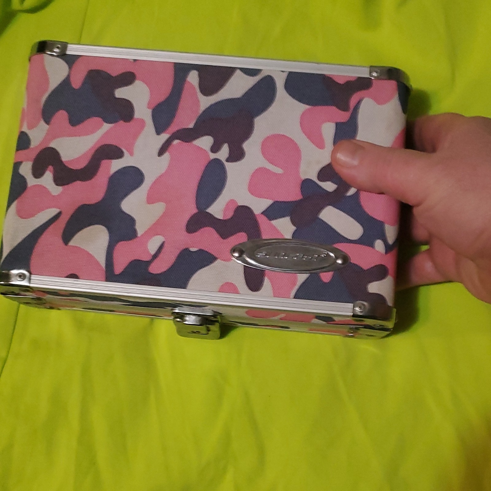 Suncast Camouflage Pattern Pencil Case Pink Black White