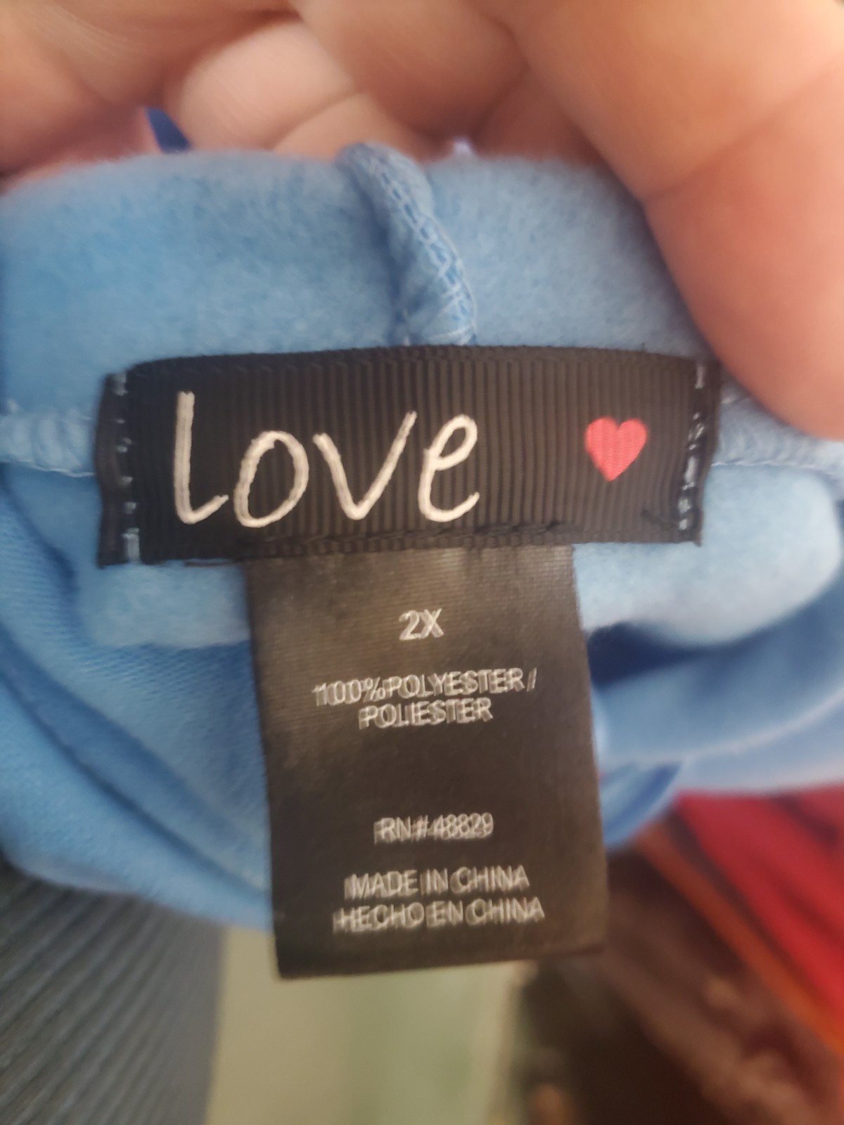 Love Blue Pullover Fleece Hoodie Women's Plus Size 2X - photo 2
