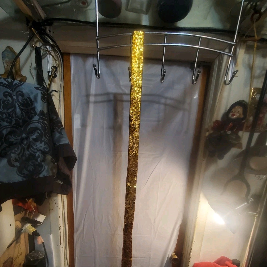 Gold Sequin Trim Strip 2.5" Wide 2.3m Long