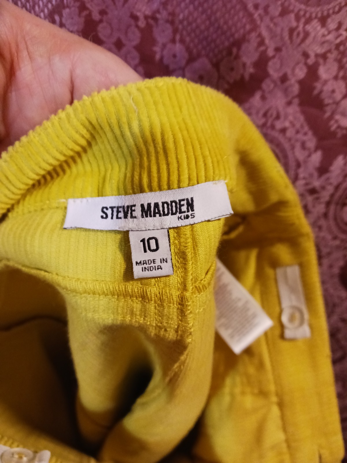 Steve Madden Girls Corduroy Mini Skirt Ceylon Yellow Size 10 - photo 2
