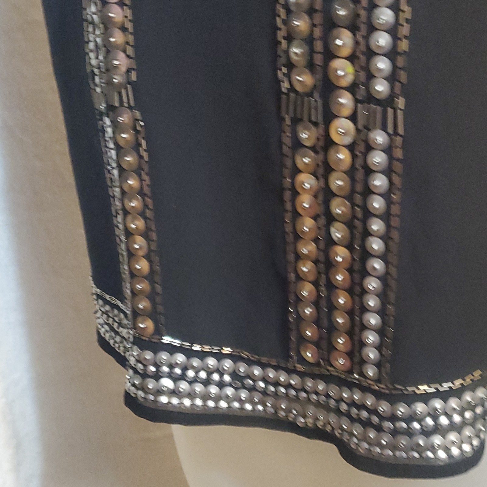 Guess Black Silver Sequin Chiffon Cropped Cap Sleeve Party Blous - photo 5