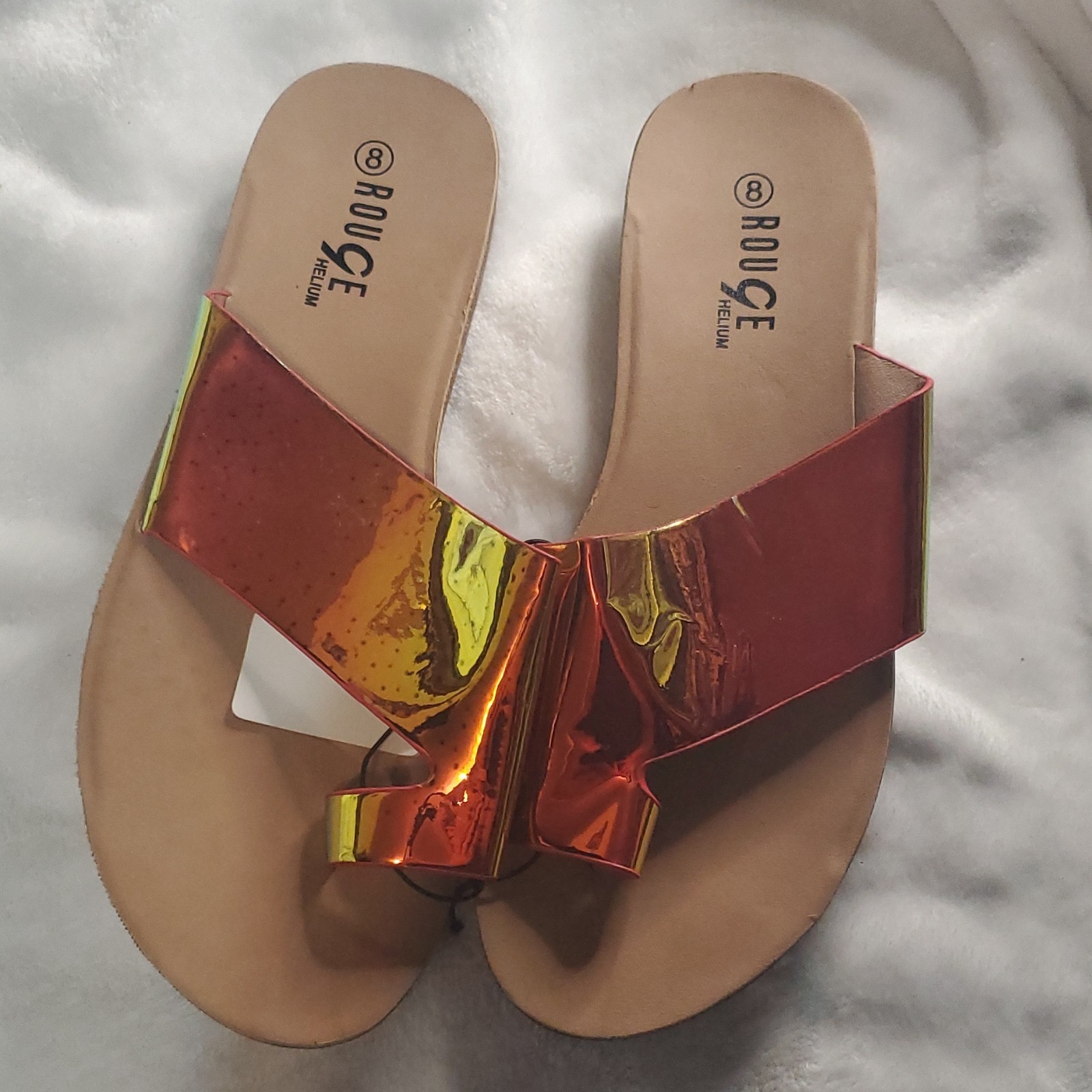 ROUGE Iridescent Slide Sandals - Women's Size 8