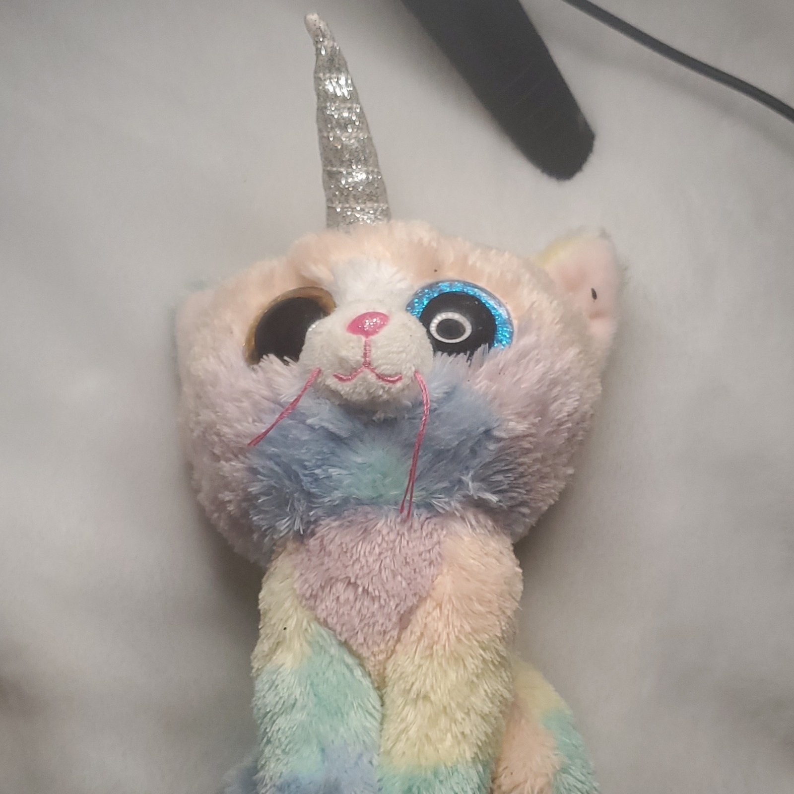 Multicolor Cat Unicorn Stuffed Animal Plush Small with Glitter H
