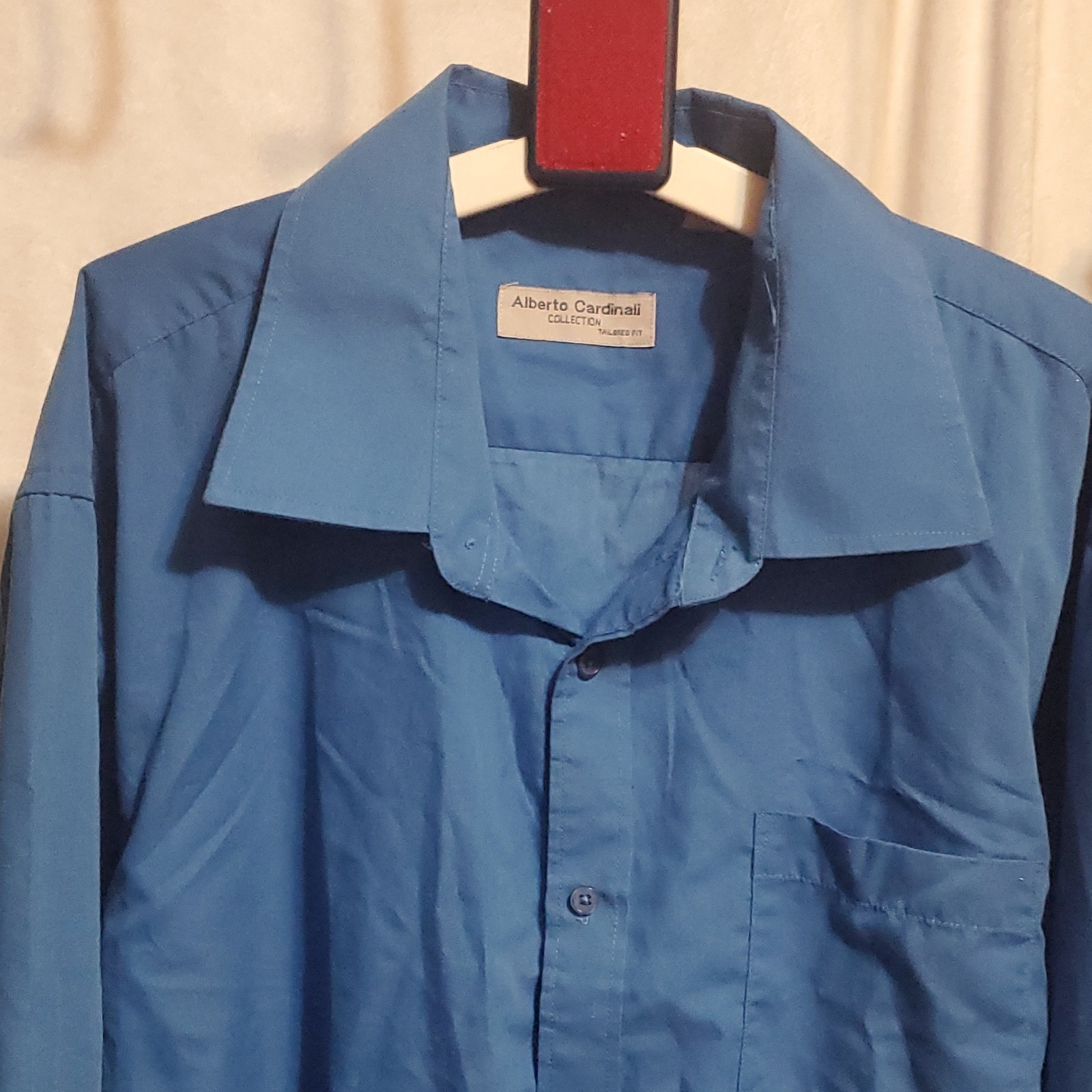 Alberto Cardinali Tailored Fit Blue Men's Dress Shirt L 18-18.5 - photo 2