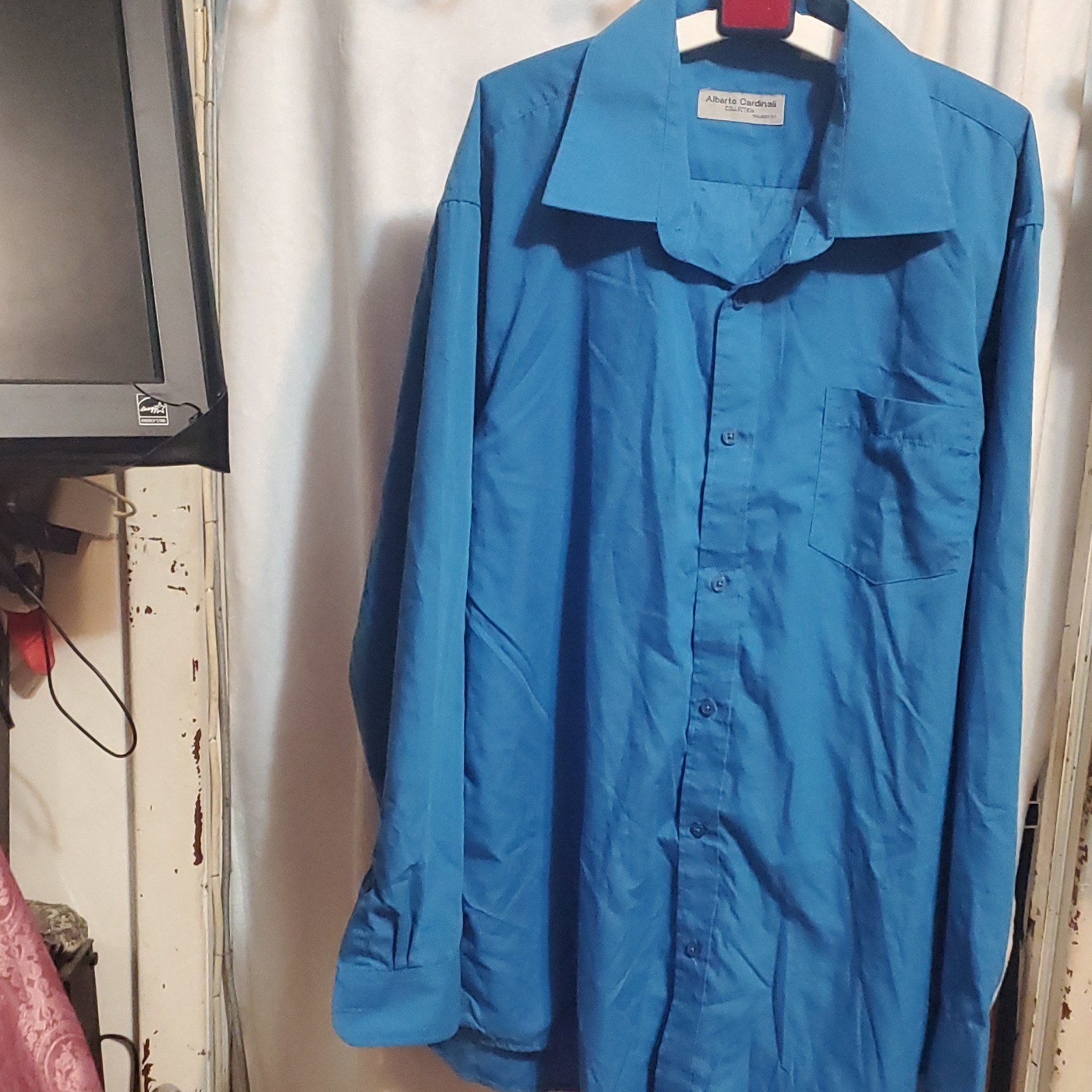 Alberto Cardinali Tailored Fit Blue Men's Dress Shirt L 18-18.5 - photo 4