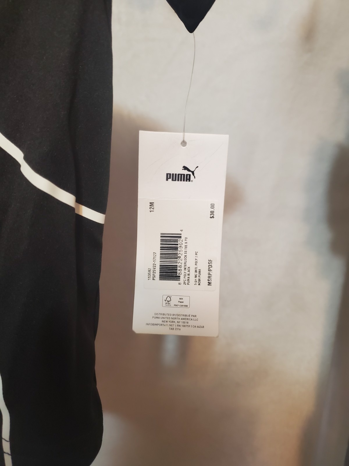 PUMA Black Graphic Print T-Shirt 12M - photo 5