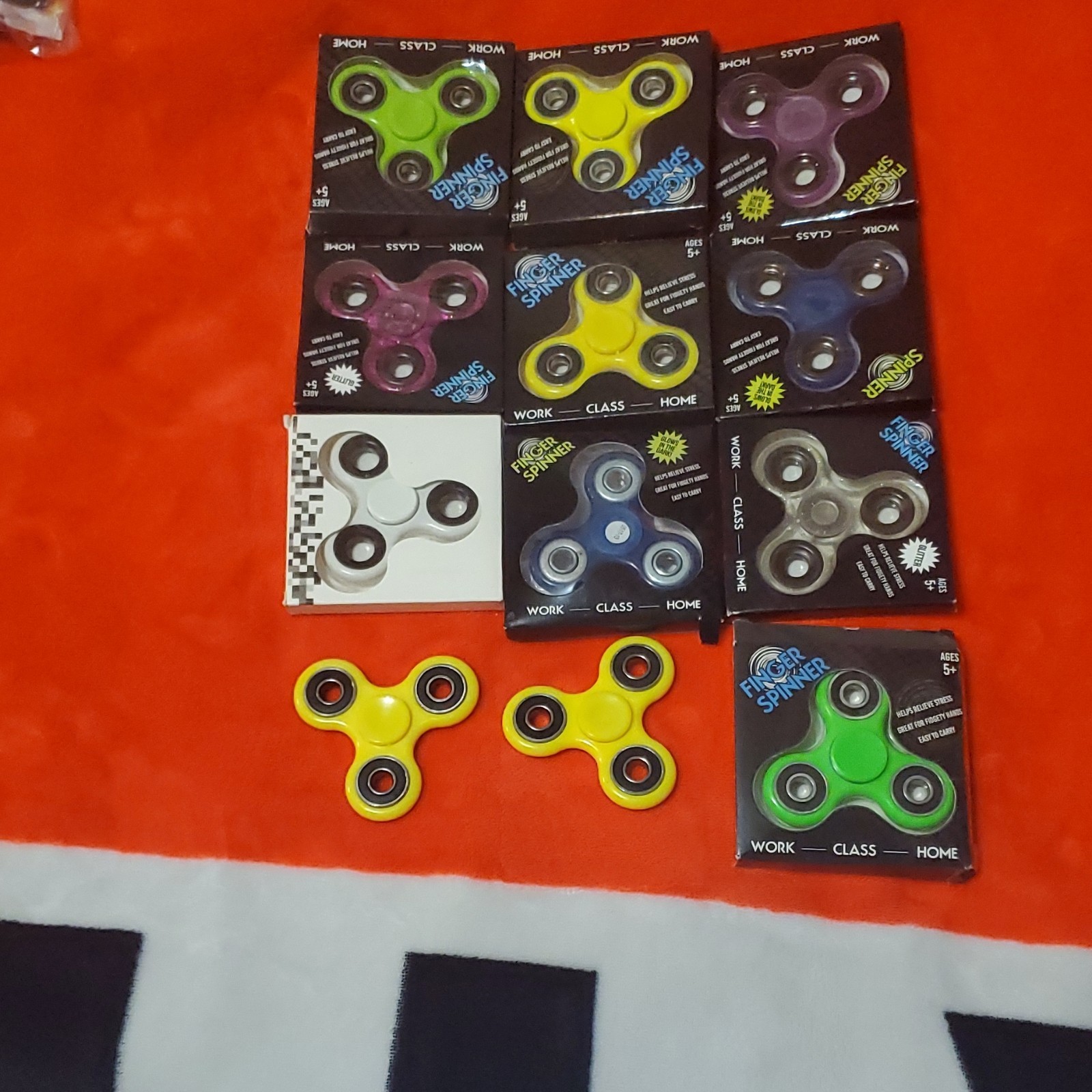 12 Finger Spinners Assorted Colors Kids Toy $1 Each