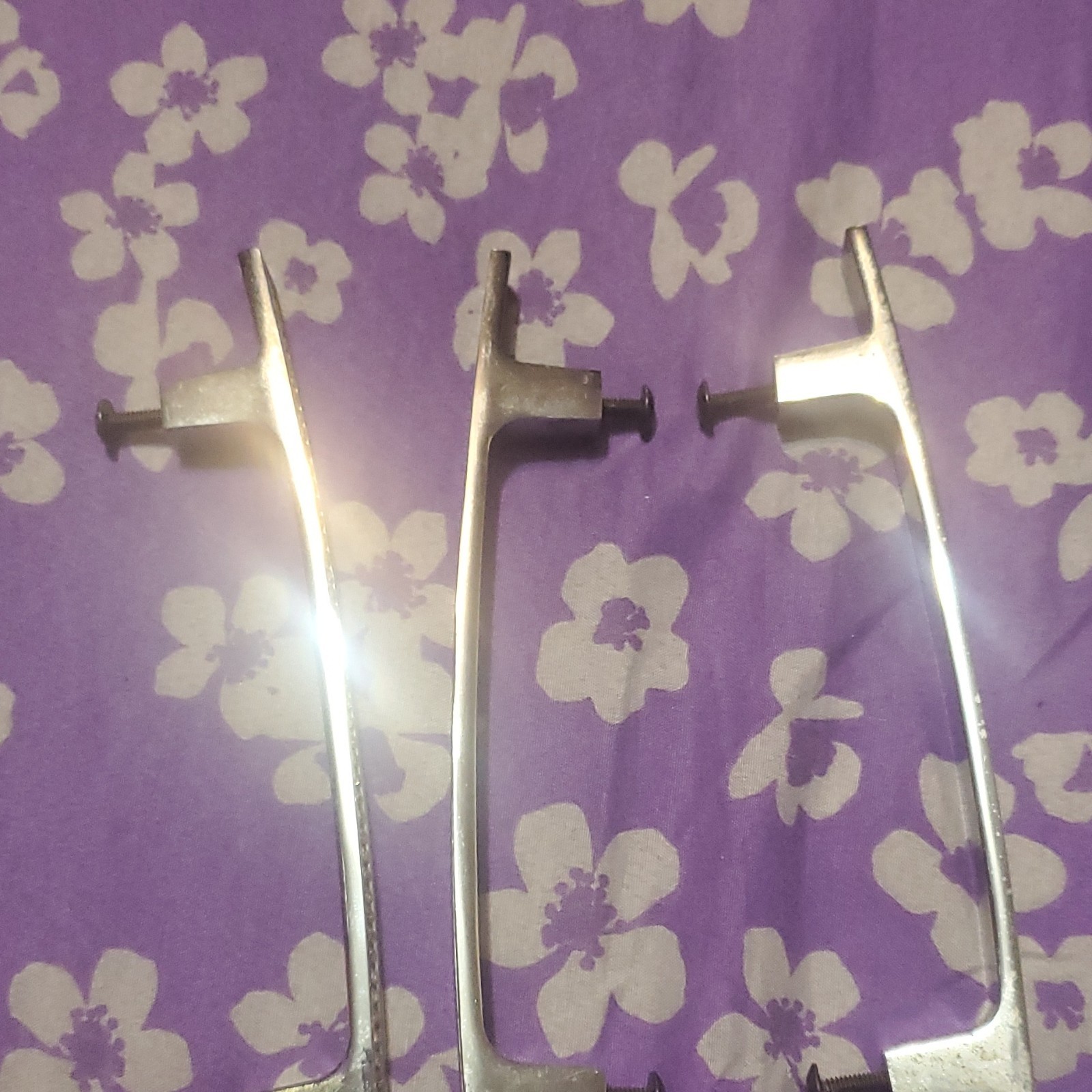 Modern Silver Polished Metal Crystal Cabinet Handle Pulls Set of - photo 2