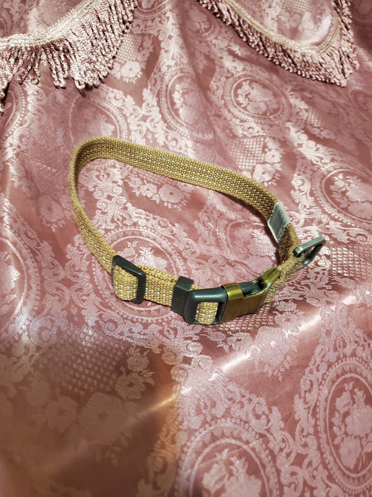 Adjustable Brown Woven Nylon Dog Collar with Metal Buckle - photo 2