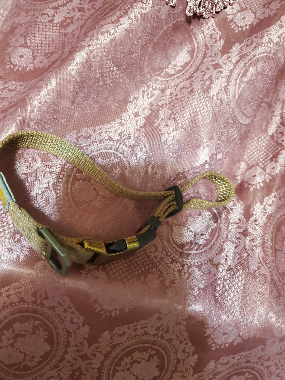 Adjustable Brown Woven Nylon Dog Collar with Metal Buckle - photo 4