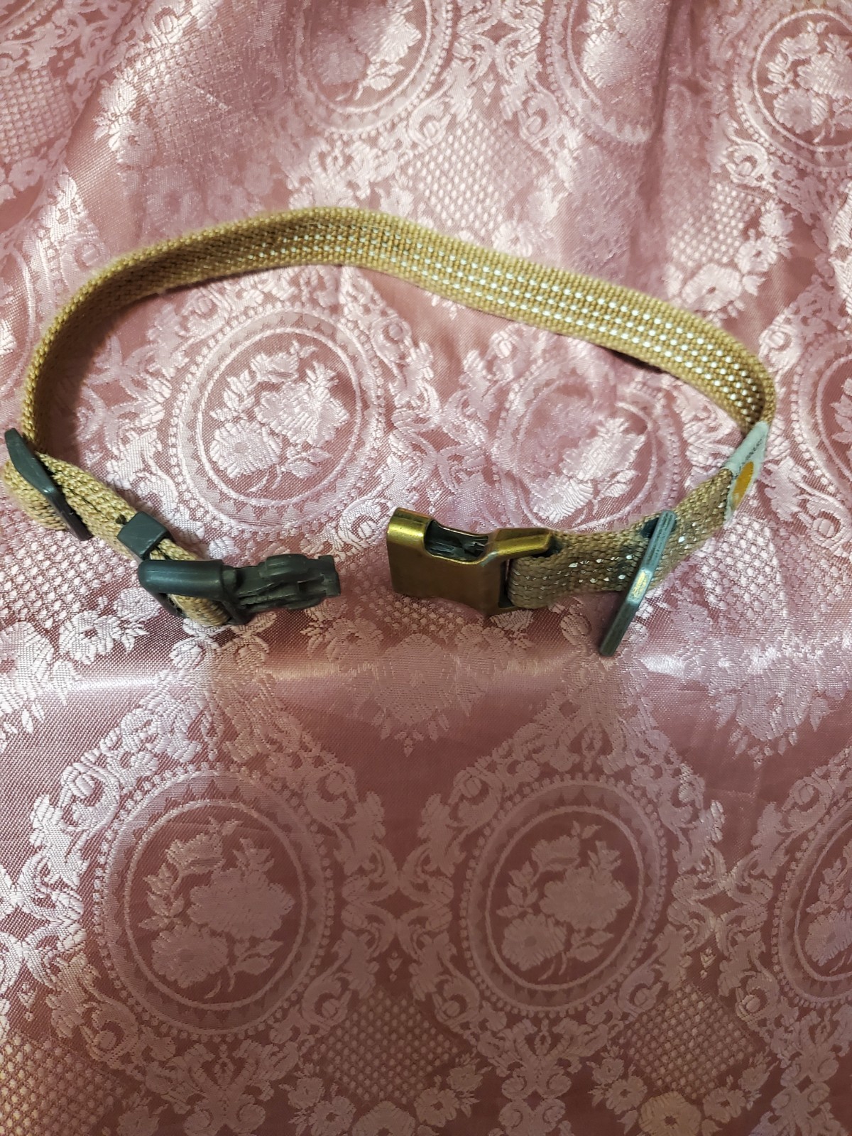 Adjustable Brown Woven Nylon Dog Collar with Metal Buckle - photo 5