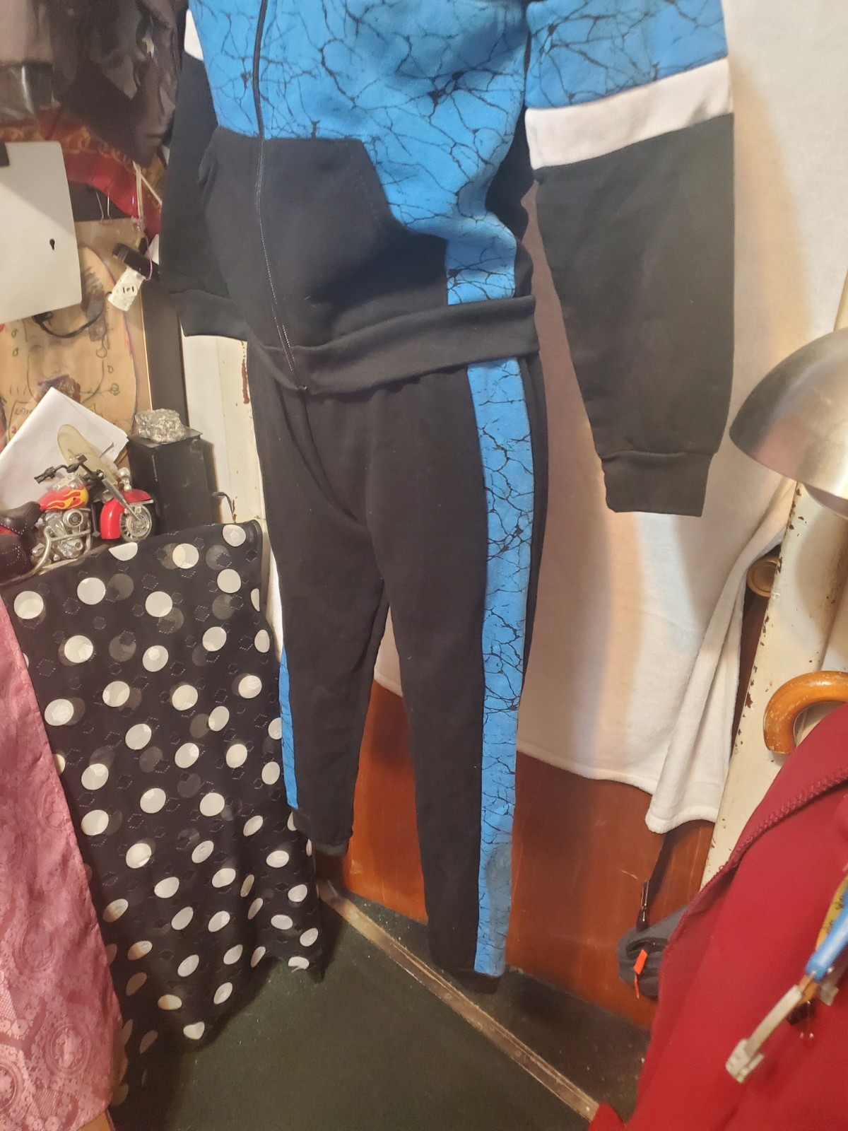 Quad Seven Boys Crackle Sweatsuit Set Hoodie Pants Size 8/10 - photo 3