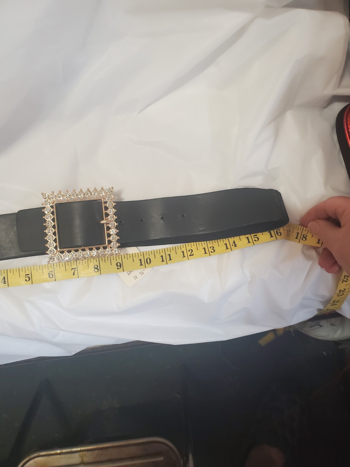 W Accessories Black Belt Plus Size L-1X2X Adjustable 28"-36" Rhi - photo 4
