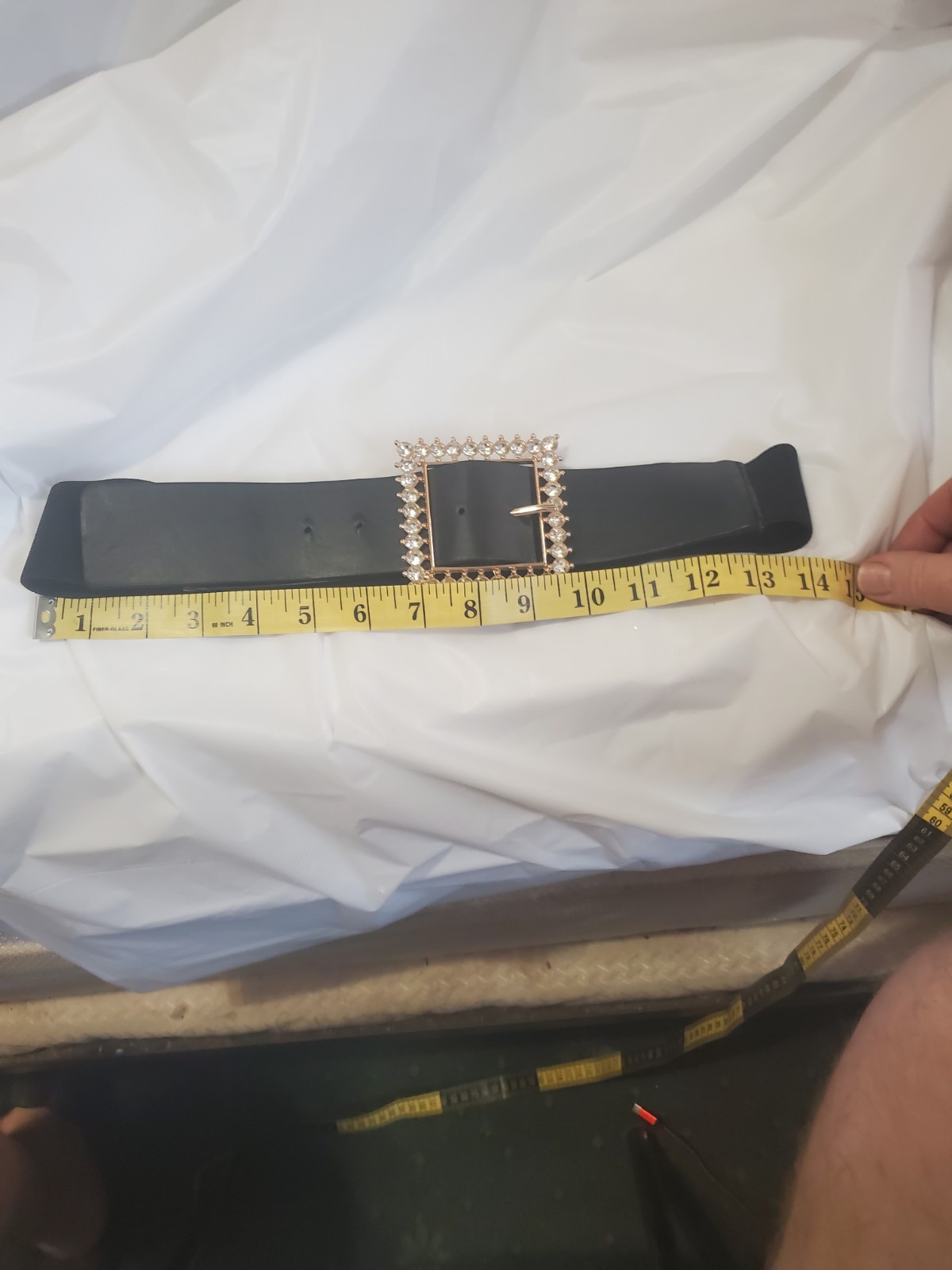 W Accessories Black Belt Plus Size L-1X2X Adjustable 28"-36" Rhi - photo 5