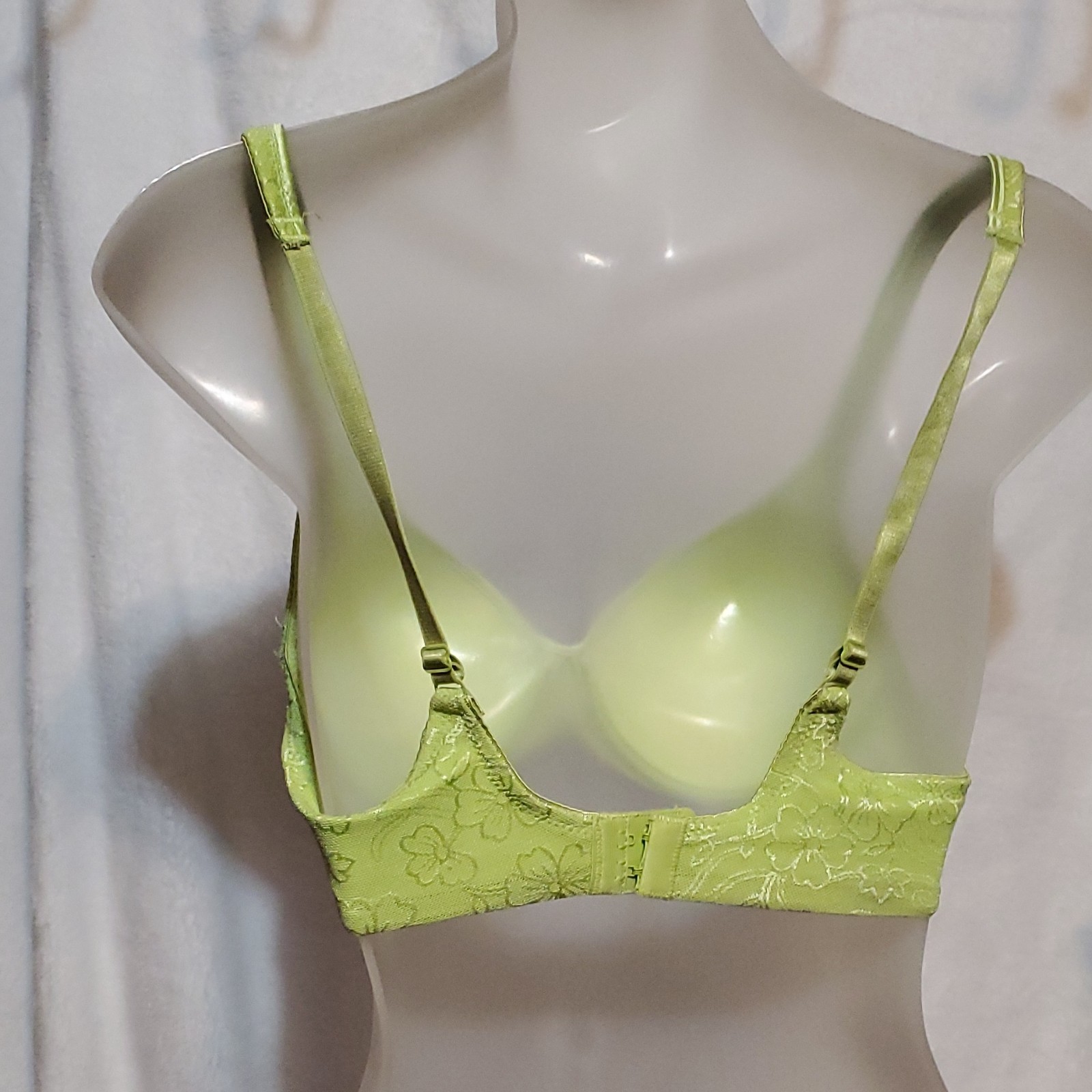 Green Lace Floral Underwire Bra 34C Full Coverage - photo 5