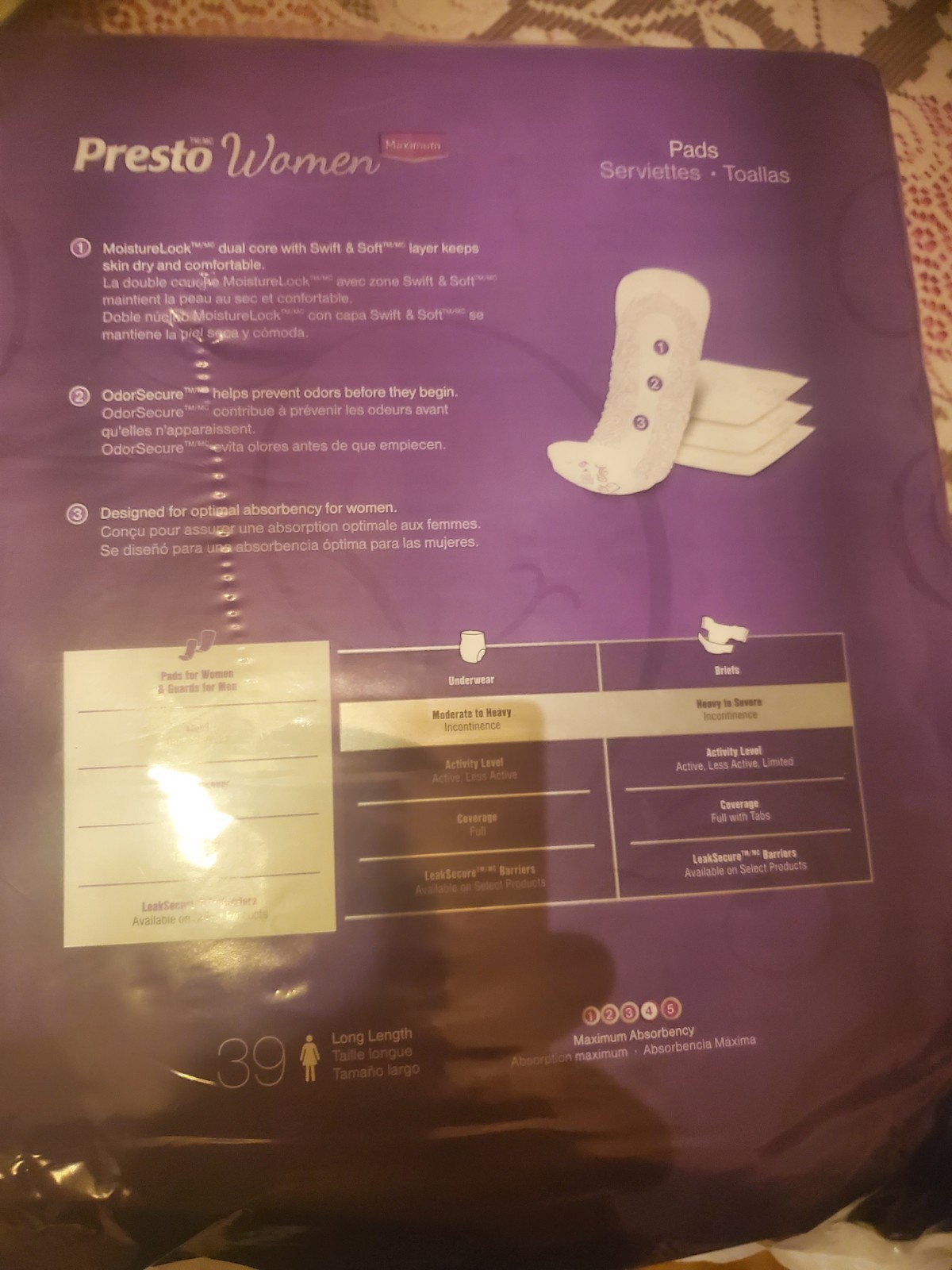 Presto Women's Pads Size 4 - 195 Count - photo 5