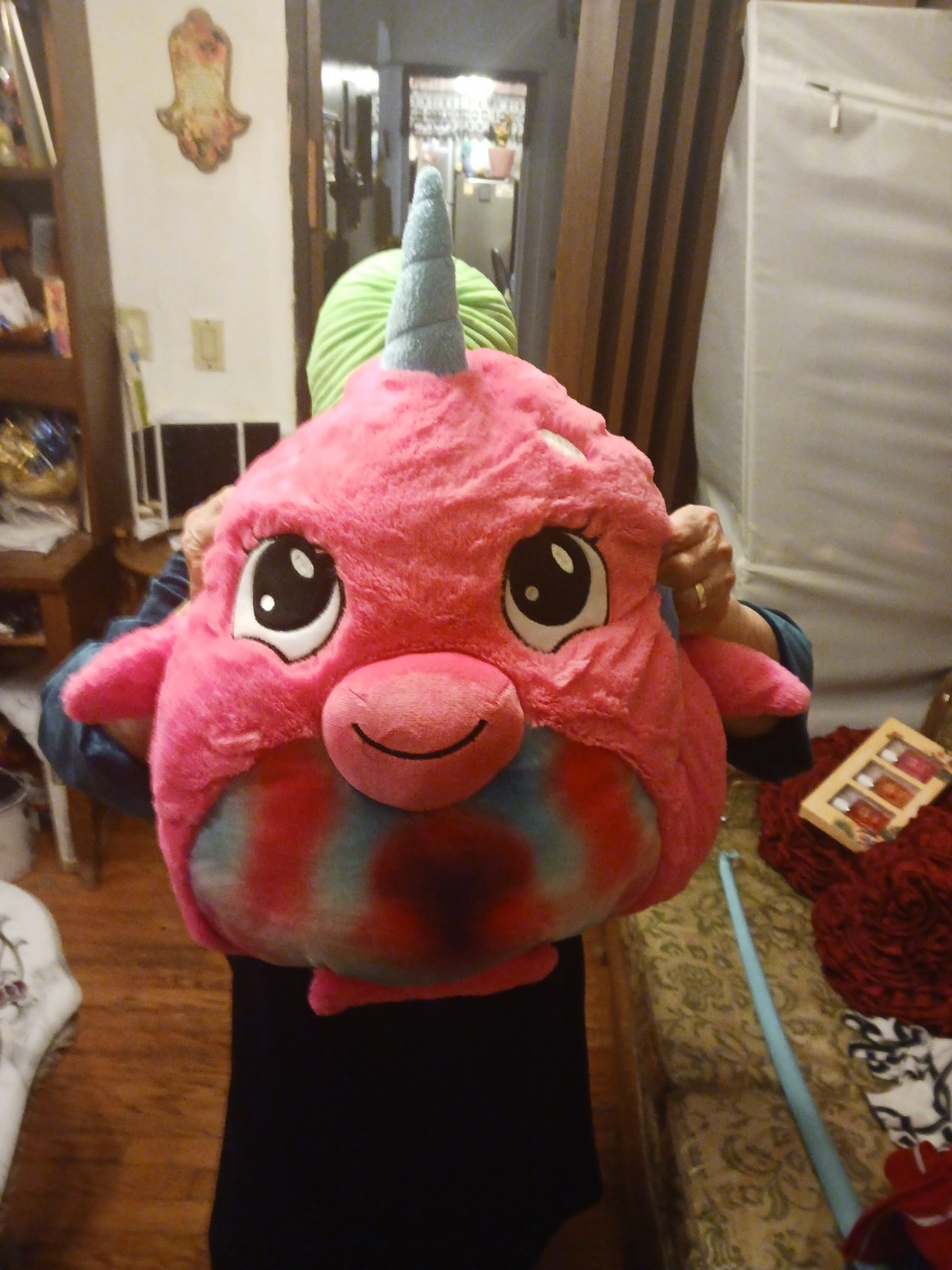 Pink Blue Plush Narwhal Costume Headgear - photo 2