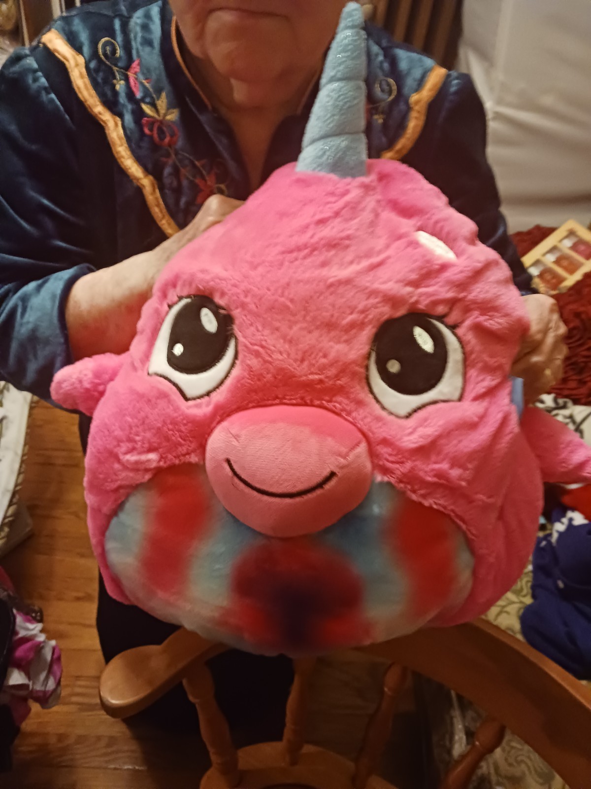 Pink Blue Plush Narwhal Costume Headgear - photo 5