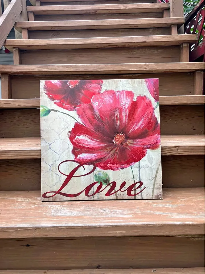 "Love" Wrapped Canvas Wall Art 18” x 18” - Excellent thumbnail