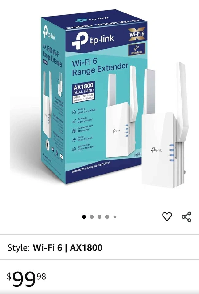 TP-Link Wi-Fi 6 Range Extender AX1800 RE605X - photo 4